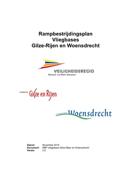 Rampbestrijdingsplan Vliegbases Gilze-Rijen En Woensdrecht