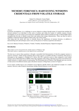 Memory Forensics: Harvesting Windows Credentials from Volatile Storage