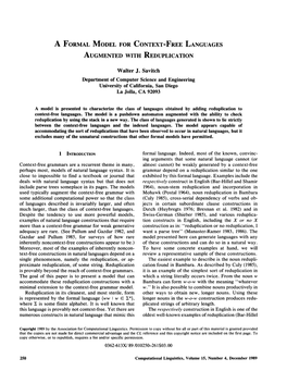 A Formal Model for Context-Free Languages Augmented with Reduplication