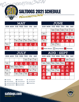 Saltdogs 2021 Schedule