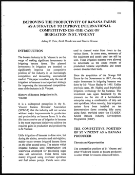 Improving the Productivity of Banana Farms As a Strategy to Improve International Competitiveness -The Case of Irrigation in St