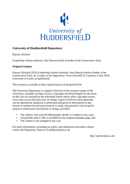 University of Huddersfield Repository