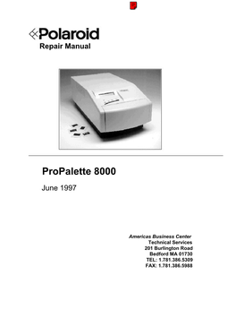 Propalette 8000 Repair Manual
