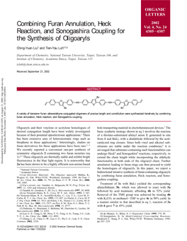 Combining Furan Annulation, Heck Reaction, and Sonogashira Coupling