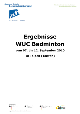 Ergebnisse WUC Badminton Vom 07