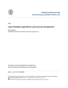 Labor Flexibility, Legal Reform and Economic Development