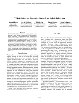 Think: Inferring Cognitive Status from Subtle Behaviors