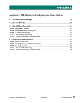 DOE Mission: Carbon Cycling and Sequestration