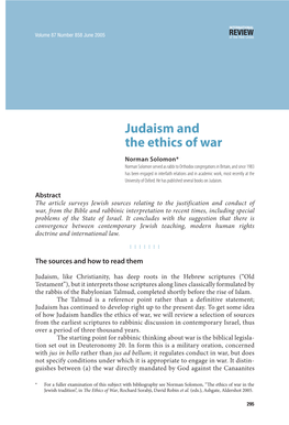 Judaism and the Ethics of War