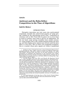 Antitrust and the Robo-Seller: Competition in the Time of Algorithms