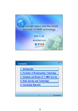 The Current Status and the Future Direction of DMB (Digital