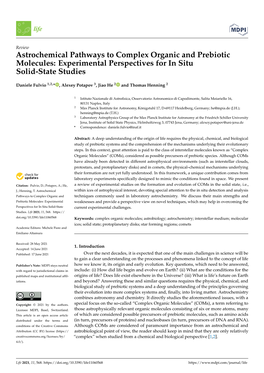 Astrochemical Pathways to Complex Organic and Prebiotic Molecules: Experimental Perspectives for in Situ Solid-State Studies