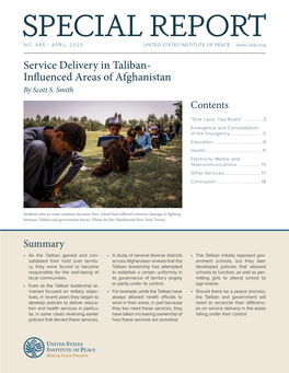 Service Delivery in Taliban Influenced Areas…