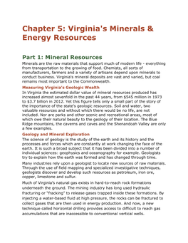 Virginia's Minerals & Energy Resources