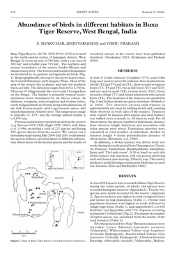 Abundance of Birds in Different Habitats in Buxa Tiger Reserve, West Bengal, India
