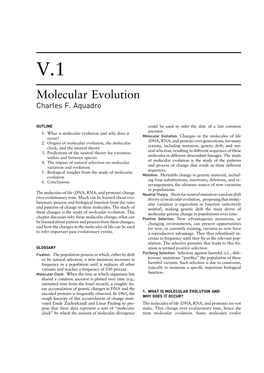 Molecular Evolution Charles F