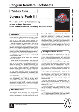 Penguin Readers Factsheets Jurassic Park