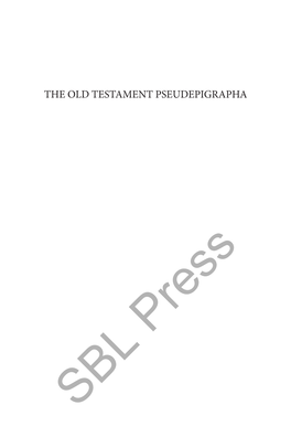 The Old Testament Pseudepigrapha