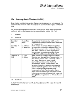 Skal International Forestry Certification