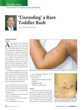 'Unroofing' a Rare Toddler Rash