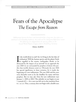 Fears of the Apocalypse the Escape from Reason