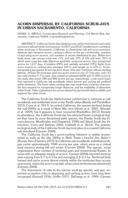 Acorn Dispersal by California Scrub-Jays in Urban Sacramento, California Daniel A