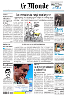 LE MONDE/PAGES<UNE>