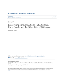 Reflections on Race, Gender and the Other Tales of Difference Madelyn C