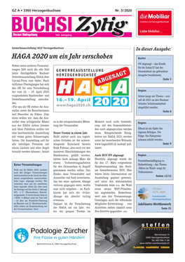 HAGA 2020 Um Ein Jahr Verschoben