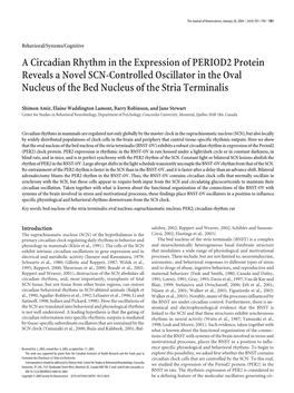 A Circadian Rhythm in the Expression of PERIOD2 Protein Reveals a Novel SCN-Controlled Oscillator in the Oval Nucleus of the Bed Nucleus of the Stria Terminalis