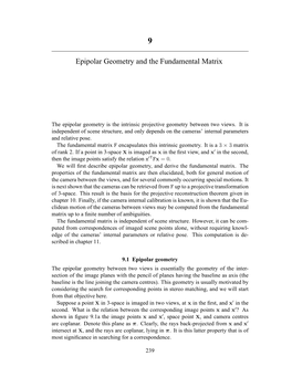 Epipolar Geometry and the Fundamental Matrix