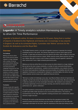 Loganair: a Timely Analytics Solution Harnessing Data to Drive on Time Performance