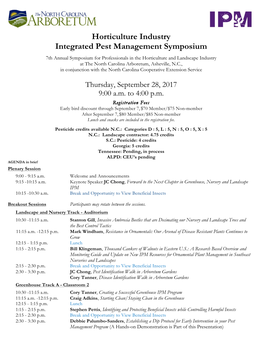 Horticulture Industry Integrated Pest Management Symposium