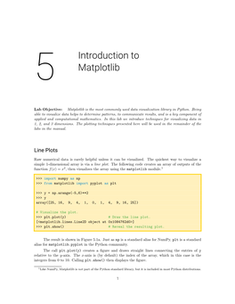 Introduction to Matplotlib