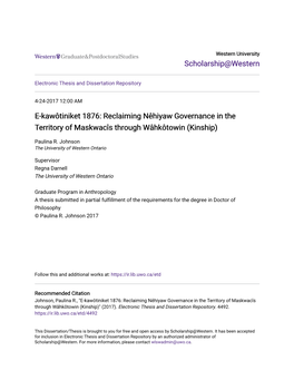 Reclaiming Nêhiyaw Governance in the Territory of Maskwacîs Through Wâhkôtowin (Kinship)