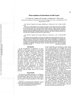 Photo-Oxidation of Iodomethane in Solid Argon'