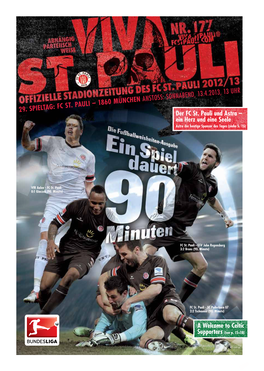 29. Spieltag: FC St. Pauli – 1860 München Anstoss: Sonnabend, 13.4.2013, 13