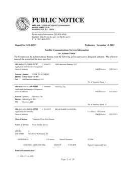 PUBLIC NOTICE FEDERAL COMMUNICATIONS COMMISSION 445 12Th STREET S.W