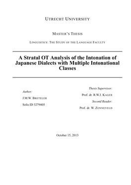 A Stratal OT Analysis of the Intonation of Japanese Dialects with Multiple Intonational Classes