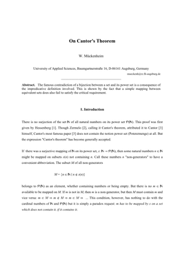 On Cantor's Theorem