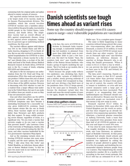 Danish Scientists See Tough Times Ahead As Variant Rises Kai Kupferschmidt