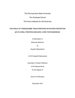 The Role of Peroxisome Proliferator-Activated Receptor