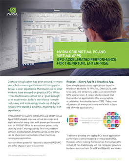 NVIDIA GRID™ Virtual PC and Virtual Apps