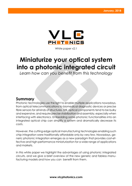 Miniaturize Your Optical System Into a Photonic Integrated Circuit Learn How Can You Benefit from This Technology