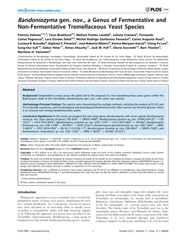 Bandoniozyma Gen. Nov., a Genus of Fermentative and Non-Fermentative Tremellaceous Yeast Species