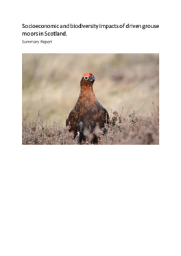 Socioeconomic and Biodiversity Impacts of Driven Grouse Moors in Scotland