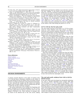 ARCHEAN ENVIRONMENTS De La Mare, W.K., 1997