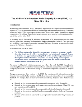 Read HVLA's Response to the IRDR