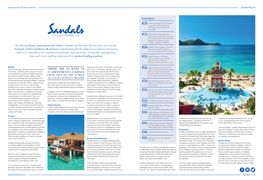 By Offering Luxury, Innovation and Choice, Sandals and Beaches Resorts Have Been at the Forefront of the Caribbean All-Inclusive