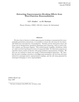 Extracting Supersymmetry-Breaking Effects from Wave-Function